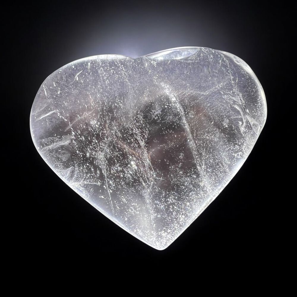 Clear Quartz Crystal‎ Heart Carving